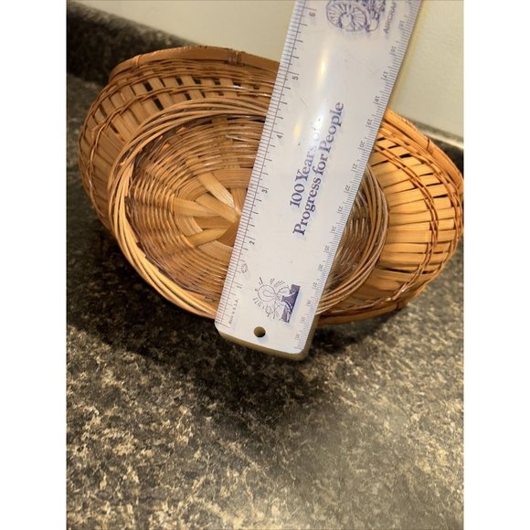 Fine Antique Fine Asian Basket Large Chinese Japanese Ikebana Woven Intricate - Picture 8 of 8